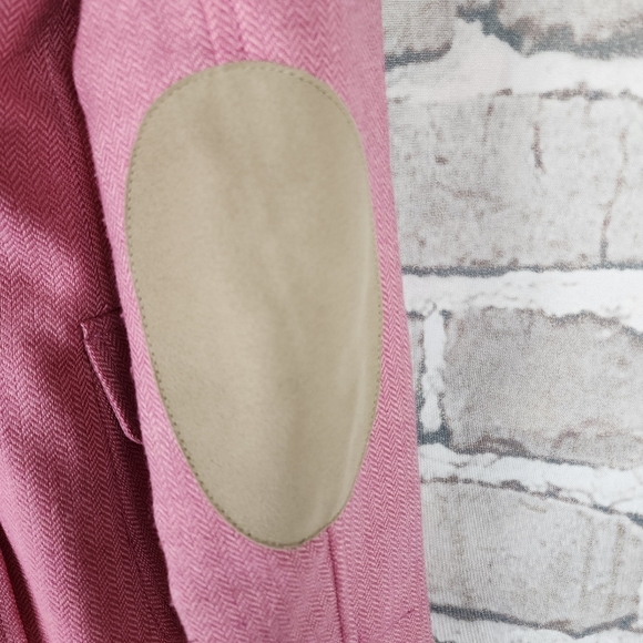 Banana Republic Pink Wool Herringbone Blazer Jacket Elle Woods Size 00P = XXS - Picture 9 of 16